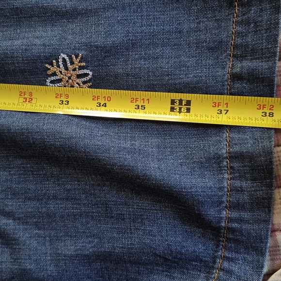 Dg2 Embroiderd Chambray Short Split Sleeve Pockets Midi Dress Size Medium Cotton - Picture 8 of 12